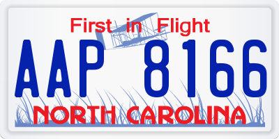 NC license plate AAP8166