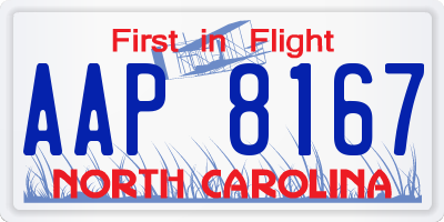 NC license plate AAP8167