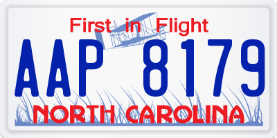 NC license plate AAP8179
