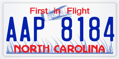 NC license plate AAP8184