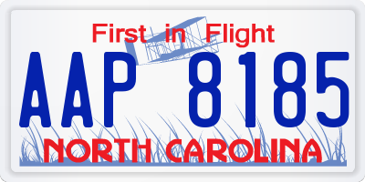 NC license plate AAP8185