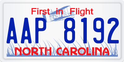 NC license plate AAP8192