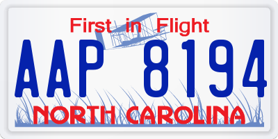 NC license plate AAP8194