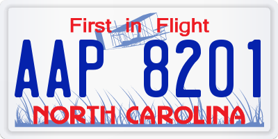 NC license plate AAP8201