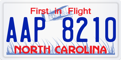 NC license plate AAP8210