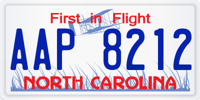 NC license plate AAP8212