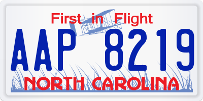 NC license plate AAP8219