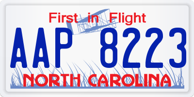 NC license plate AAP8223