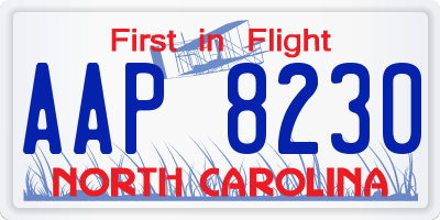 NC license plate AAP8230