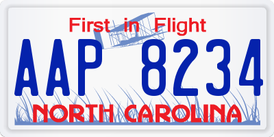 NC license plate AAP8234