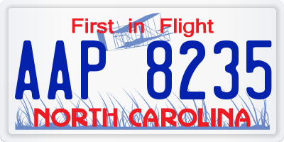 NC license plate AAP8235