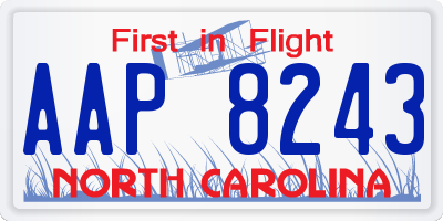 NC license plate AAP8243