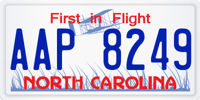 NC license plate AAP8249