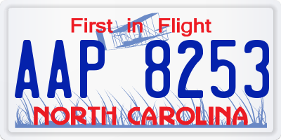 NC license plate AAP8253