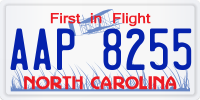 NC license plate AAP8255