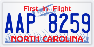 NC license plate AAP8259