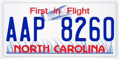 NC license plate AAP8260