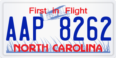 NC license plate AAP8262