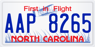 NC license plate AAP8265
