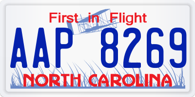 NC license plate AAP8269