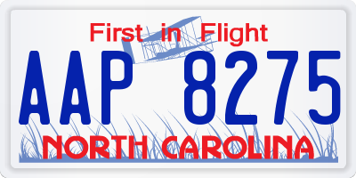 NC license plate AAP8275