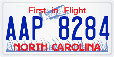 NC license plate AAP8284
