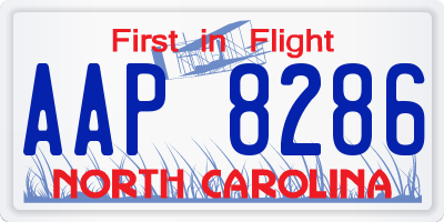 NC license plate AAP8286