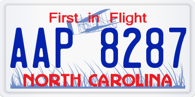 NC license plate AAP8287