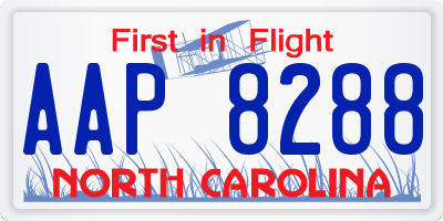 NC license plate AAP8288