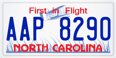 NC license plate AAP8290