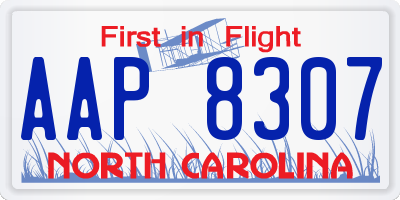 NC license plate AAP8307