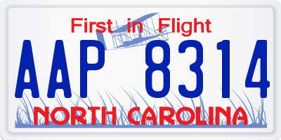 NC license plate AAP8314