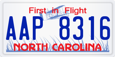 NC license plate AAP8316