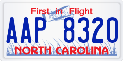 NC license plate AAP8320