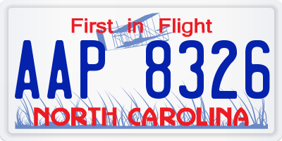 NC license plate AAP8326