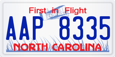 NC license plate AAP8335