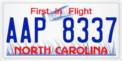 NC license plate AAP8337