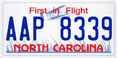 NC license plate AAP8339