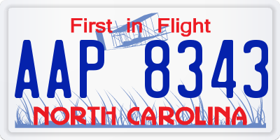 NC license plate AAP8343