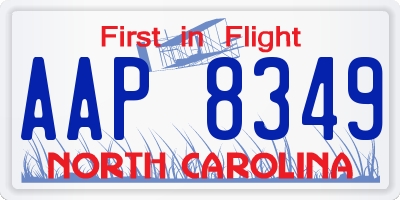 NC license plate AAP8349