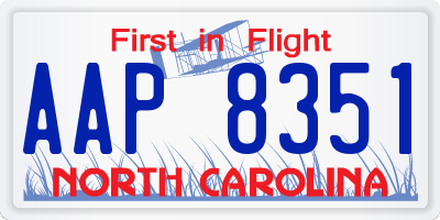NC license plate AAP8351