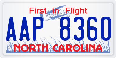 NC license plate AAP8360
