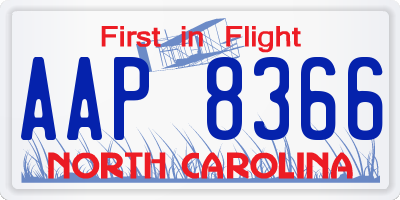 NC license plate AAP8366