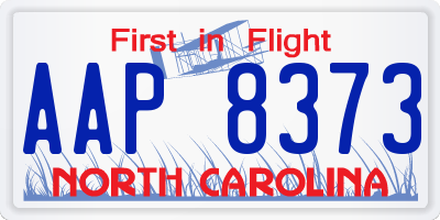 NC license plate AAP8373