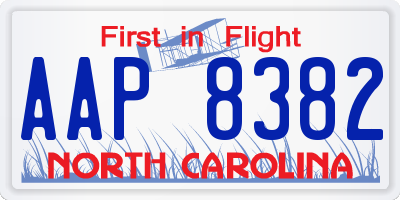 NC license plate AAP8382