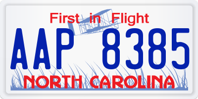 NC license plate AAP8385