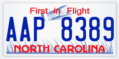 NC license plate AAP8389
