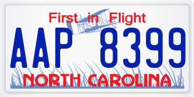 NC license plate AAP8399