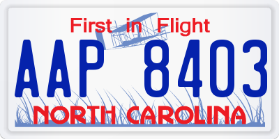 NC license plate AAP8403