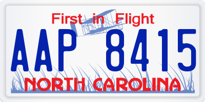NC license plate AAP8415